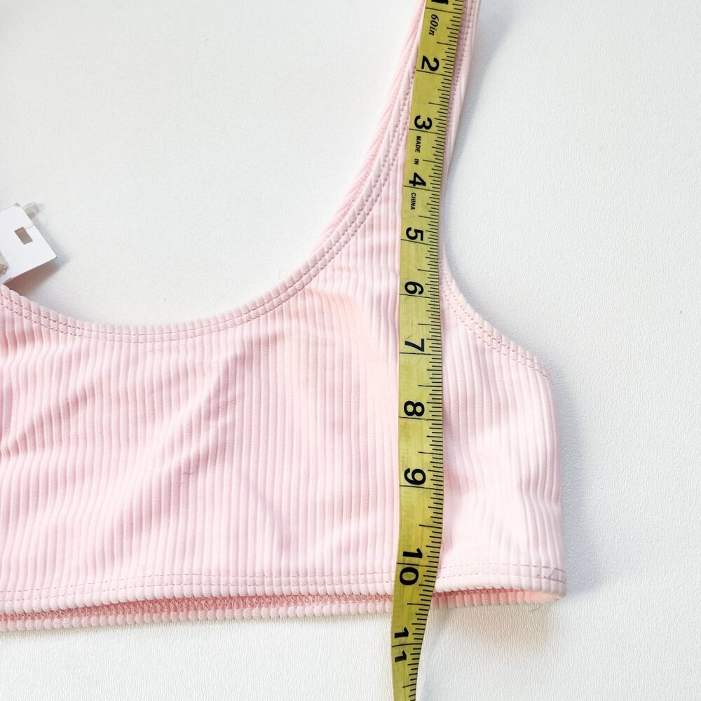 Frankies Bikinis Connor Ribbed Scoop Bikini Top Love Pink Size Small NEW NWT - Picture 7 of 7